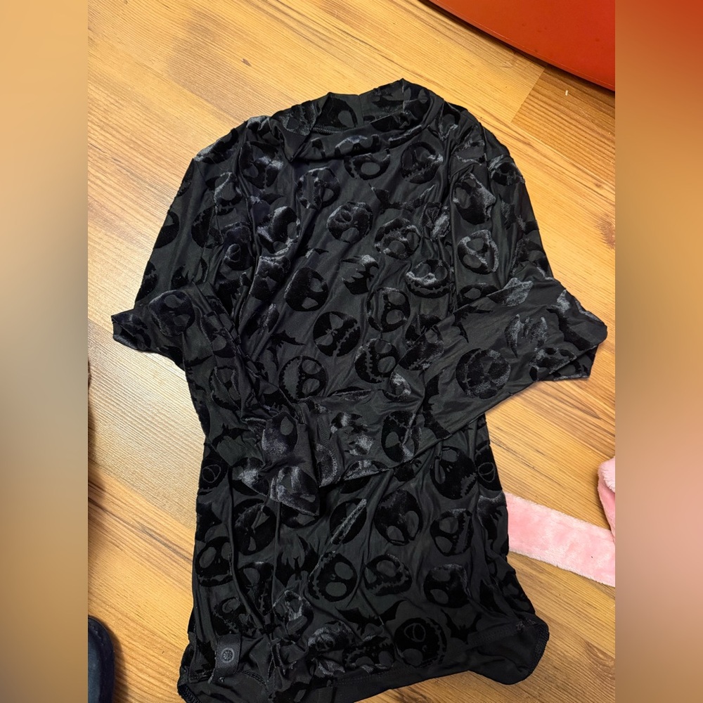 Black milk clothing long sleeve burned velvet jacket skellington bodysuit M